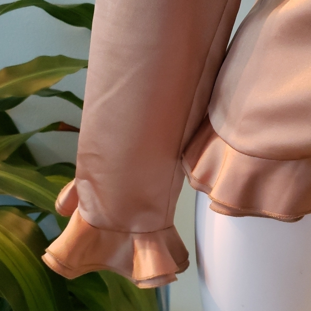 Gold Satin Ruffle Blouse Spenser Jeremy - Picture 3 of 6
